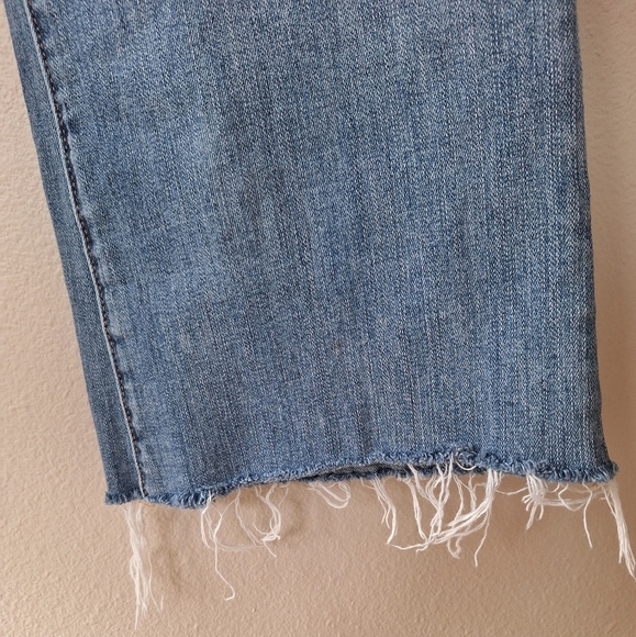 7 for all Mankind b(air) Dojo Blue Denim Jeans Frayed Hem Womens size 28 - Picture 4 of 7